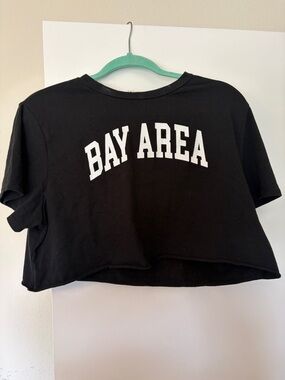 Bay Area Short Sleeve Crop Tee - Black
